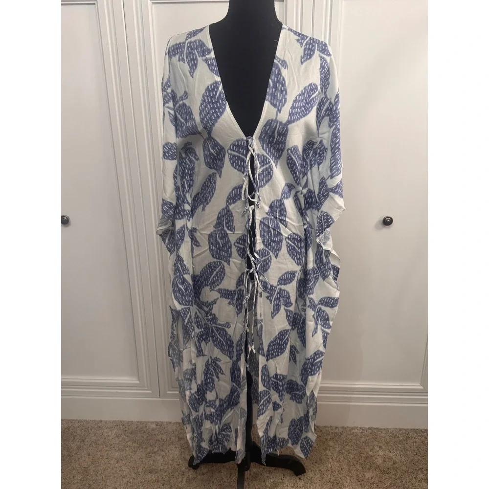Anthropologie Blue Celandine Kaftan‎ Kimono 107266496